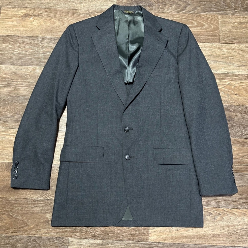John Weitz Palm Beach Blazer Mens 40 Charcoal Grey Two Button Vintage USA